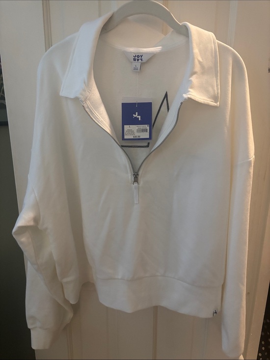 JoyLab Tops - JoyLab White Half-Zip Collared Pullover Sweat Shirt